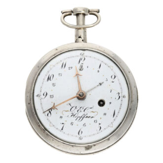 French silver quarter repeating verge watch with date Circa 1790