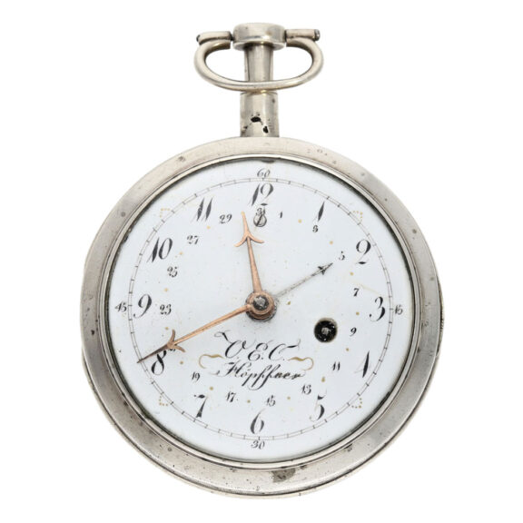 French silver quarter repeating verge watch with date Circa 1790 French silver quarter repeating verge watch with date Circa 1790