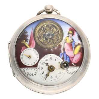 French silver verge with date and visible balance Circa 1790