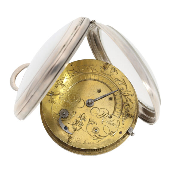 French silver verge with date and visible balance Circa 1790 French silver verge with date and visible balance Circa 1790
