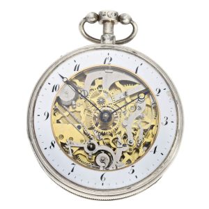 Swiss silver skeletonized quarter repeating verge Circa 1820