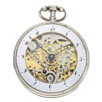 Swiss silver skeletonized quarter repeating verge Circa 1820