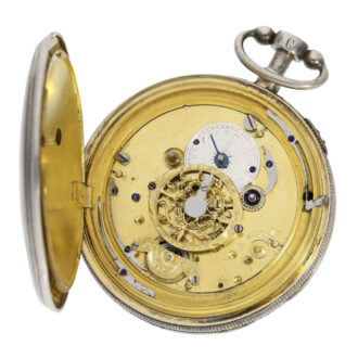 Swiss silver skeletonized quarter repeating verge Circa 1820