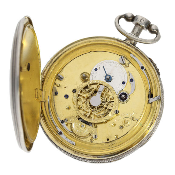 Swiss silver skeletonized quarter repeating verge Circa 1820 Swiss silver skeletonized quarter repeating verge Circa 1820