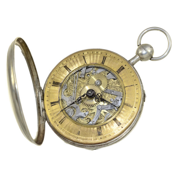 French skeletonized quarter repeating verge Circa 1800 French skeletonized quarter repeating verge Circa 1800