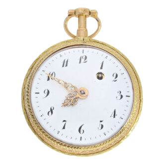 French 18K gold and enamel verge pocket watch Circa 1800