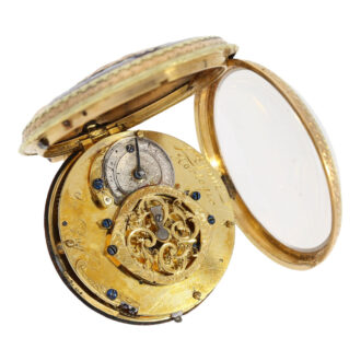 French 18K gold and enamel verge pocket watch Circa 1800