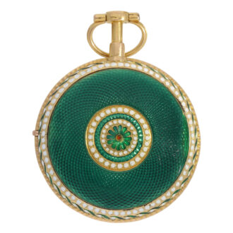 French gold and enamel cylinder pocket watch Circa 1775 French gold and enamel cylinder pocket watch Circa 1775