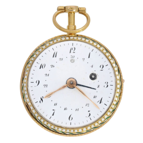 French gold and enamel cylinder pocket watch Circa 1775 French gold and enamel cylinder pocket watch Circa 1775