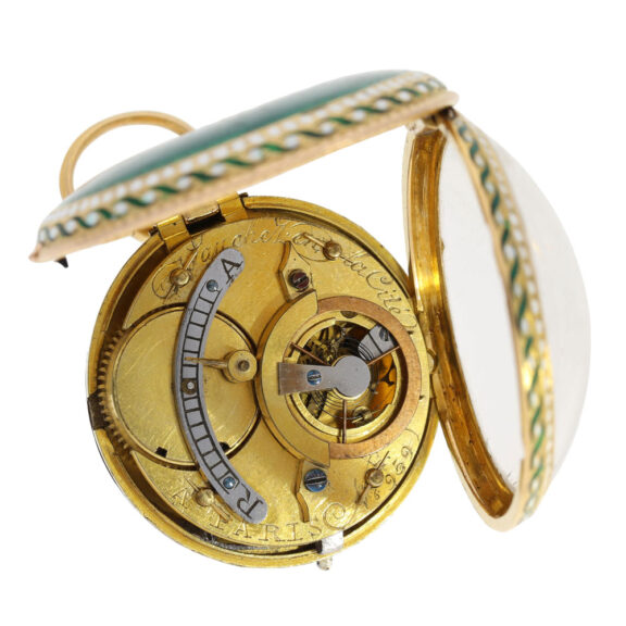 French gold and enamel cylinder pocket watch Circa 1775 French gold and enamel cylinder pocket watch Circa 1775