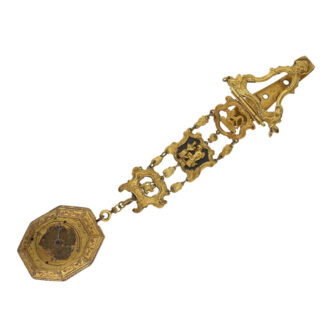 English verge pendant watch with chatelaine Circa 1601-1699