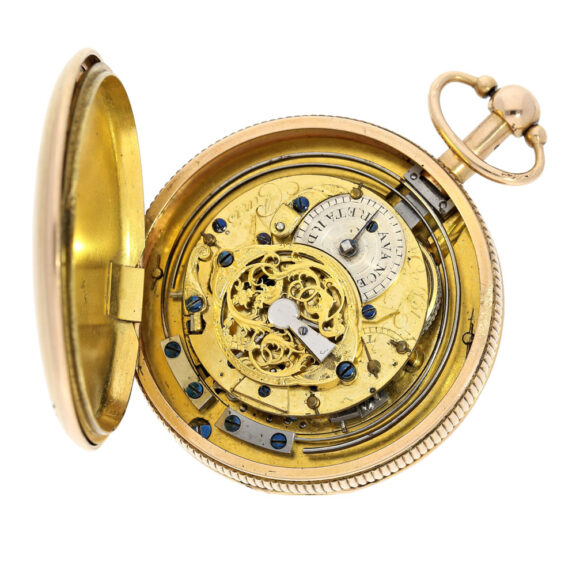 French rose gold quarter repeating verge watch Circa 1780 French rose gold quarter repeating verge watch Circa 1780