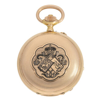 Russian rose gold and enamel hunting cased lever Circa 1897