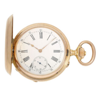 Russian rose gold and enamel hunting cased lever Circa 1897