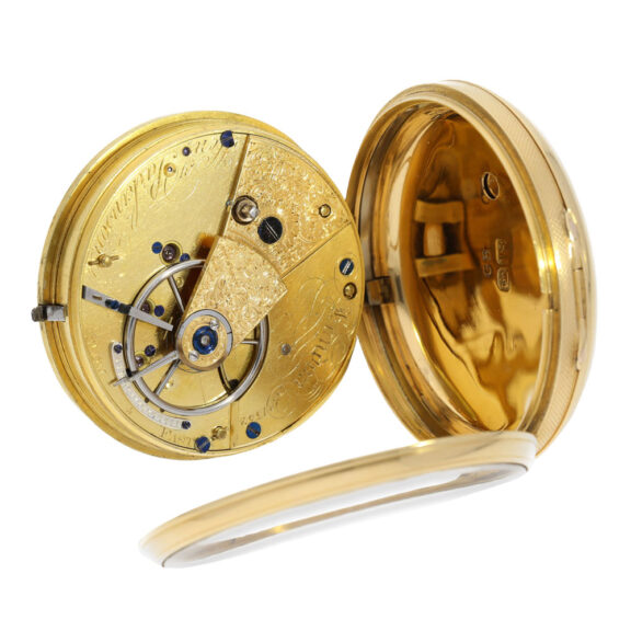 early English 18 carat gold open faced lever deck watch, circa 1830 early English 18 carat gold open faced lever deck watch, circa 1830