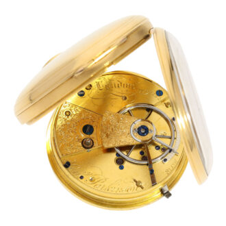 early English 18 carat gold open faced lever deck watch, circa 1830