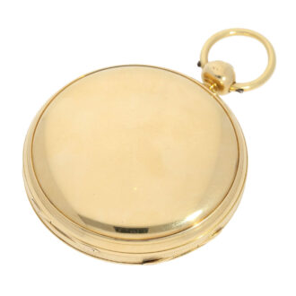 early English 18 carat gold open faced lever deck watch, circa 1830