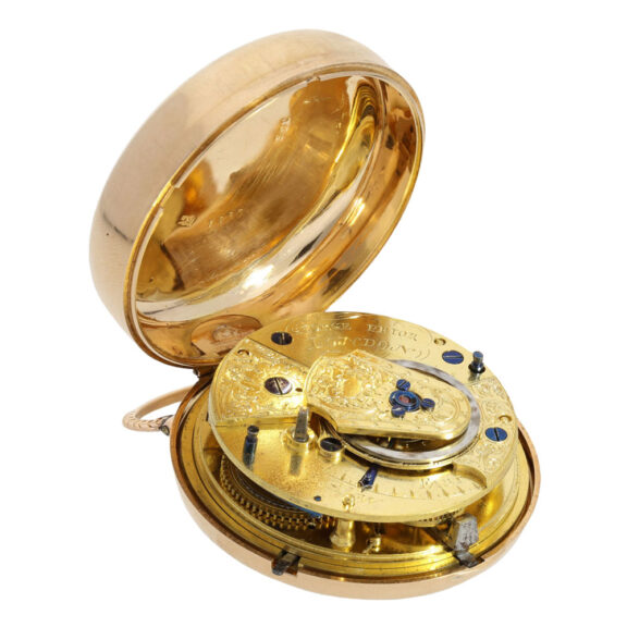 English rose gold verge with stoppable seconds Circa 1800 English rose gold verge with stoppable seconds Circa 1800