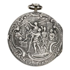 English silver pair cased repoussé verge watch Circa 1760