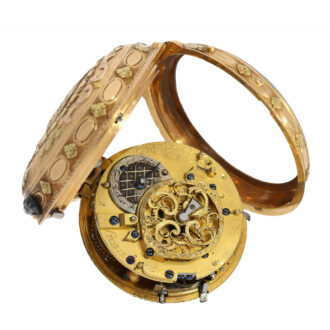 Swiss multi-coloured gold repeating à toc et à tact verge Circa 1775