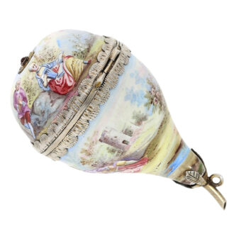 Austrian enamelled pear shaped verge pendant watch Circa 1820