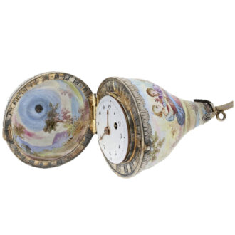Austrian enamelled pear-shaped verge pendant watch Circa 1820