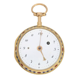 French 20K gold and enamel quarter repeating verge Circa 1780 French 20K gold and enamel quarter repeating verge Circa 1780