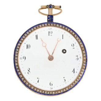 Swiss rose gold, enamel and pearl-set verge with chatelaine Circa 1790 Swiss rose gold, enamel and pearl-set verge with chatelaine Circa 1790