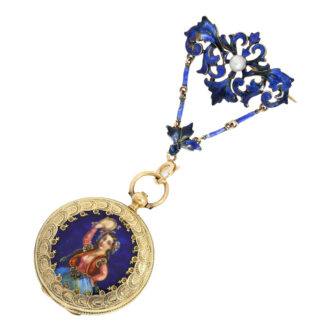 Swiss pendant watch with brooch made for the Polish market Circa 1856