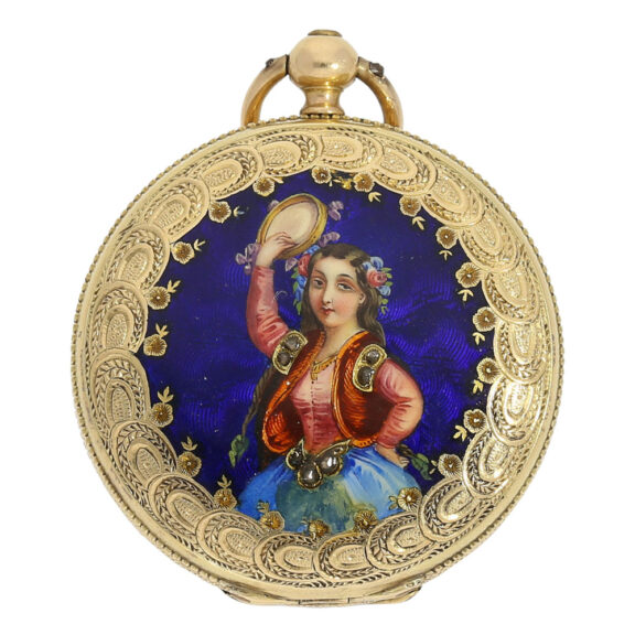 Swiss pendant watch with brooch made for the Polish market Circa 1856