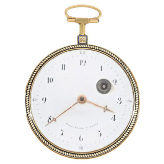 Large French 18K gold open faced verge watch Circa 1795