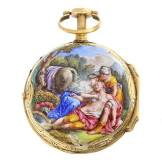 French gold and enamel repeating à toc et à tact verge Circa 1760 French gold and enamel repeating à toc et à tact verge Circa 1760