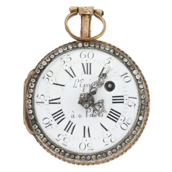 French 18K rose gold open faced verge pocket watch Circa 1765 French 18K rose gold open faced verge pocket watch Circa 1765