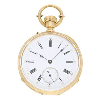 Swiss 18K gold, en grisaille enamel lever watch Circa 1860