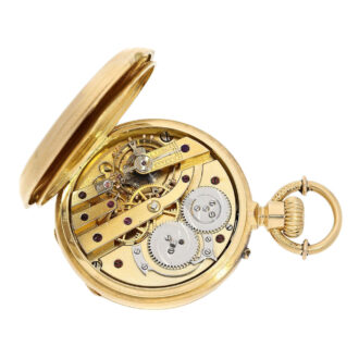 Swiss 18K gold, en grisaille enamel lever watch Circa 1860