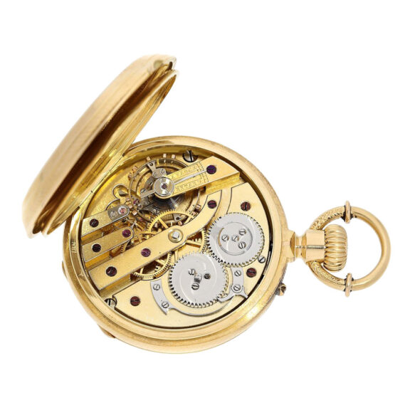 Swiss 18K gold, en grisaille enamel lever watch Circa 1860 Swiss 18K gold, en grisaille enamel lever watch Circa 1860