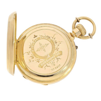 Swiss 18K gold, en grisaille enamel lever watch Circa 1860