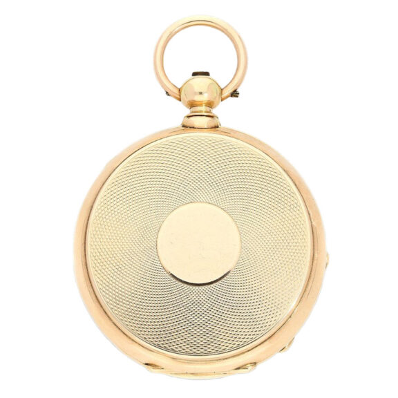 Heavy Swiss 14K gold hunting cased pocket chronometer Circa 1865 Heavy Swiss 14K gold hunting cased pocket chronometer Circa 1865