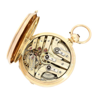 Heavy Swiss 14K gold hunting cased pocket chronometer Circa 1865