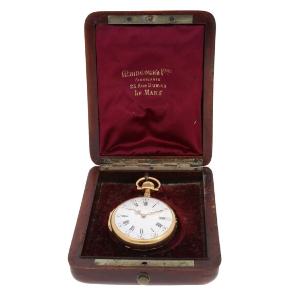 French gold Louis XVI style pocket chronometer Circa 1870 French gold Louis XVI style pocket chronometer Circa 1870