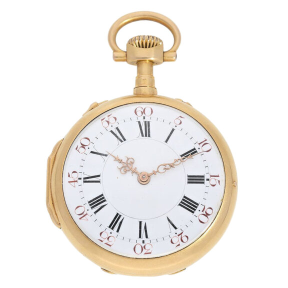 French gold Louis XVI style pocket chronometer Circa 1870