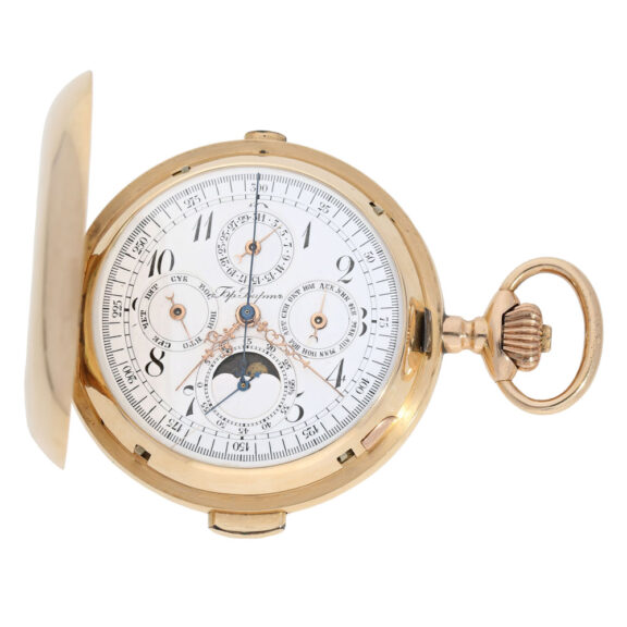 Swiss gold hunting cased complicated precision watch Circa 1895 Swiss gold hunting cased complicated precision watch Circa 1895