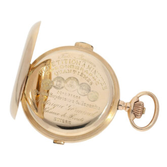 Swiss gold hunting cased complicated precision watch Circa 1895 Swiss gold hunting cased complicated precision watch Circa 1895
