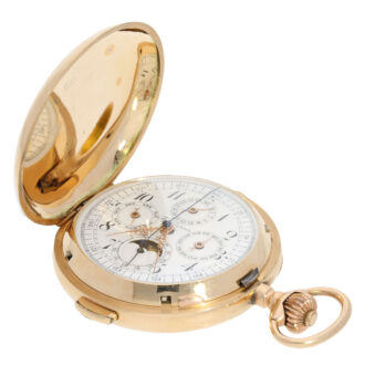 Swiss gold hunting cased complicated precision watch Circa 1895 Swiss gold hunting cased complicated precision watch Circa 1895