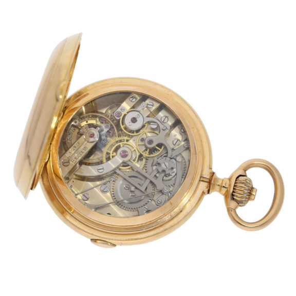 Swiss 18K gold hunting cased complicated watch Circa 1890 Swiss 18K gold hunting cased complicated watch Circa 1890