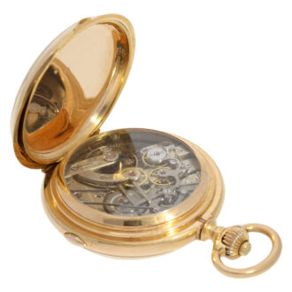 Swiss 18K gold hunting cased complicated watch Circa 1890