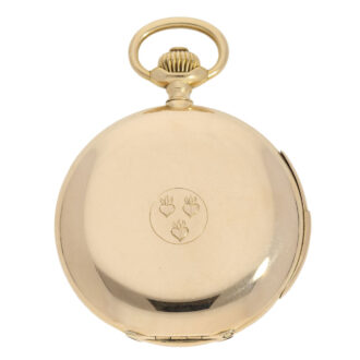 Swiss gold hunting cased minute repeating lever watch Circa 1904 Swiss gold hunting cased minute repeating lever watch Circa 1904