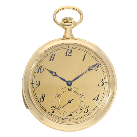 Swiss 18K gold open faced minute repeating dress watch Circa 1900 Swiss 18K gold open faced minute repeating dress watch Circa 1900