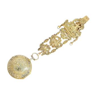 English quarter repeating verge with chatelaine Circa 1691-1747
