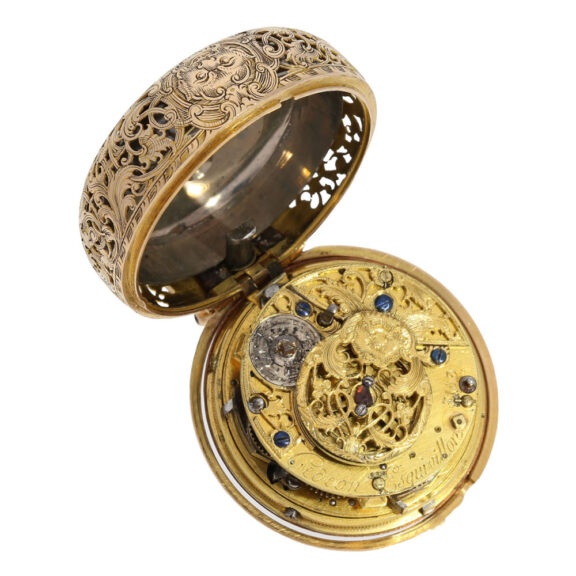 Swiss rose gold quarter repeating repoussé verge watch Circa 1750 Swiss rose gold quarter repeating repoussé verge watch Circa 1750